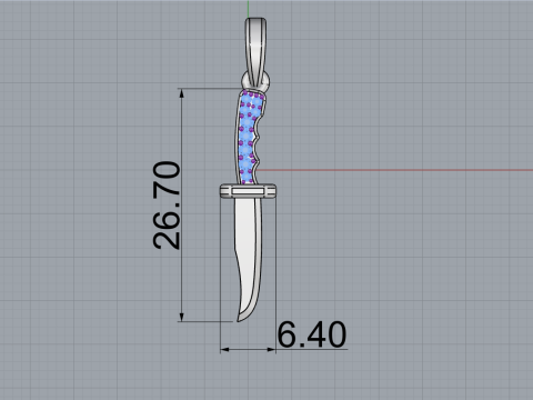 Knife pendant model 888 3D Print Model