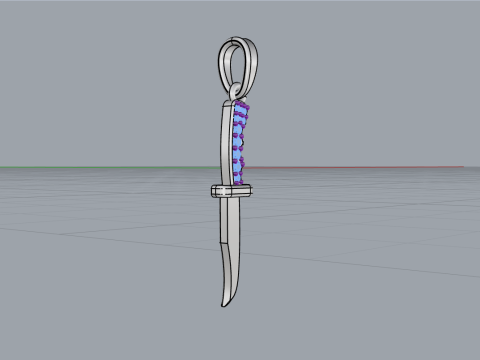 Knife pendant model 888 3D Print Model