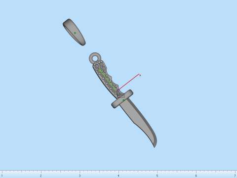 Knife pendant model 888 3D Print Model