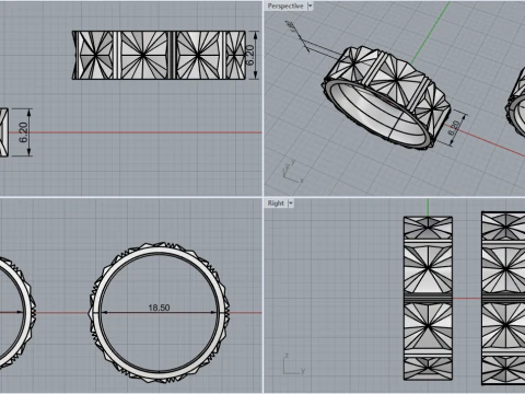 Wedding ring model 887 3D Print Model