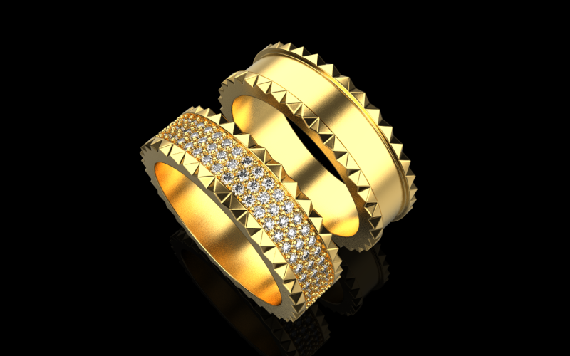 Wedding rings model 886 3D Print Model .c4d .max .obj .3ds .fbx .stl .blend 