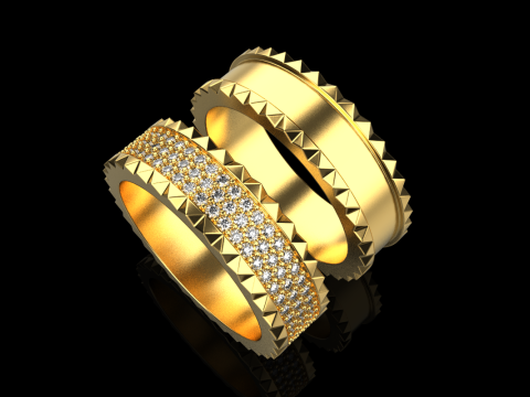 Wedding rings model 886 3D Baskı Modeli
