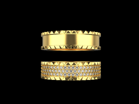 Wedding rings model 886 3D Print Model