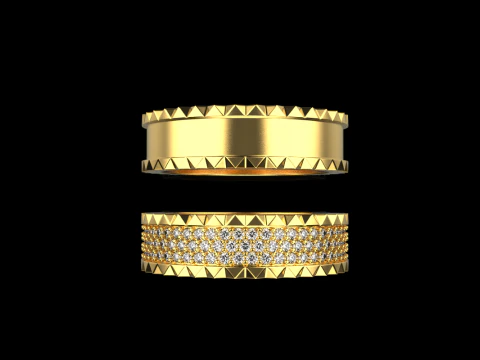 Wedding rings model 886 3D Print Model
