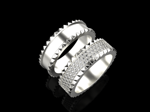 Wedding rings model 886 3D Print Model