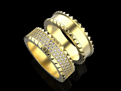 Wedding rings model 886 3D Print Model