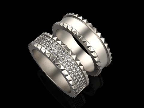 Wedding rings model 886 3D Print Model
