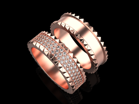 Wedding rings model 886 3D Print Model