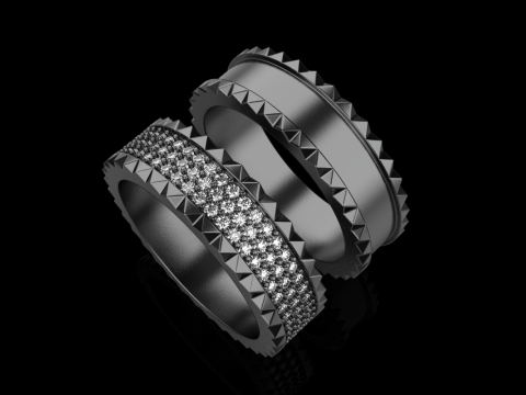 Wedding rings model 886 3D Print Model