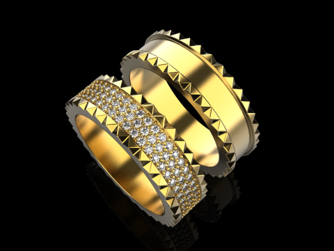 Wedding rings model 886 3D Print Model