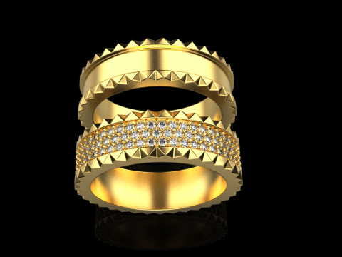 Wedding rings model 886 3D Print Model