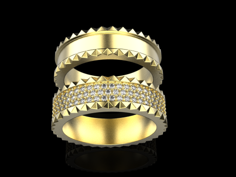 Wedding rings model 886 3D Print Model