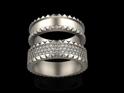 Wedding rings model 886 3D Print Model