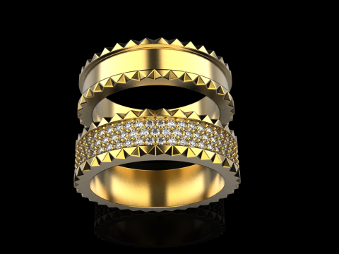Wedding rings model 886 3D Print Model