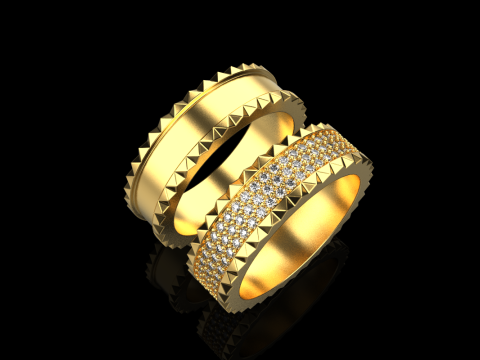 Wedding rings model 886 3D Print Model