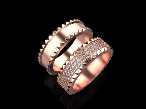Wedding rings model 886 3D Print Model