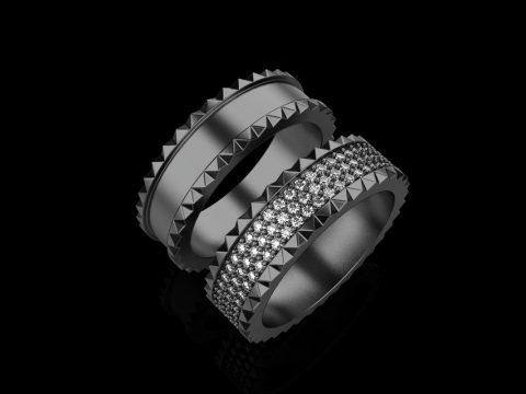 Wedding rings model 886 3D Print Model