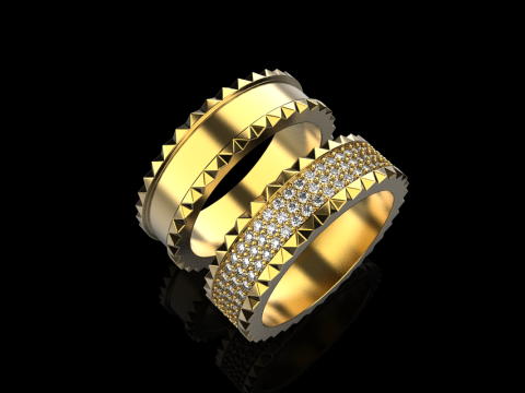 Wedding rings model 886 3D Print Model