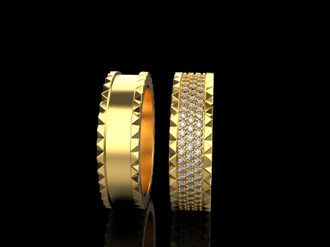 Wedding rings model 886 3D Print Model