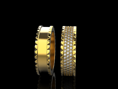 Wedding rings model 886 3D Print Model