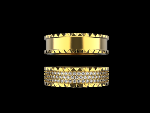 Wedding rings model 886 3D Print Model