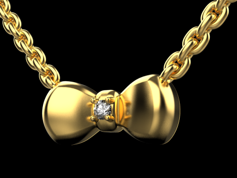 Bow necklace model 885 3D 프린트 모델