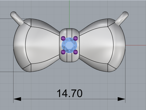 Bow necklace model 885 3D 프린트 모델