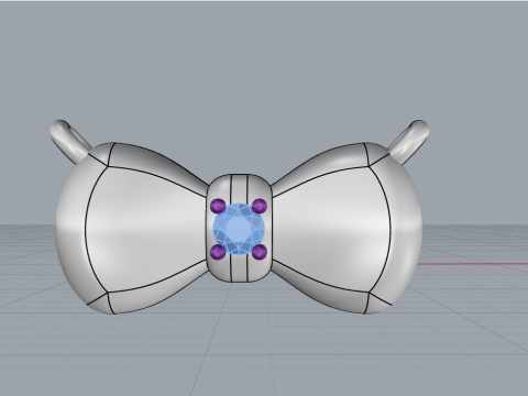 Bow necklace model 885 3D 프린트 모델