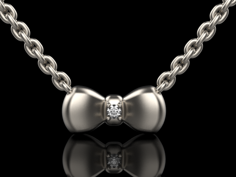 Bow necklace model 885 3D 프린트 모델