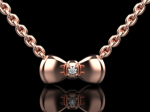 Bow necklace model 885 3D 프린트 모델