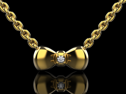 Bow necklace model 885 3D 프린트 모델