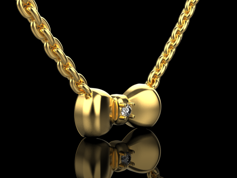 Bow necklace model 885 3D 프린트 모델