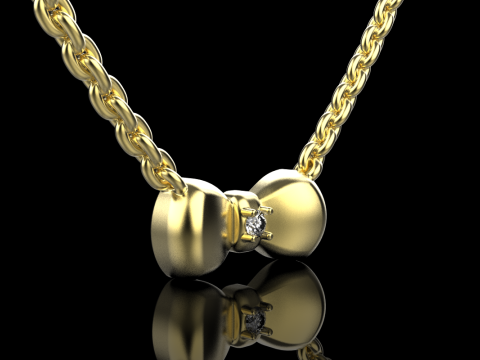 Bow necklace model 885 3D 프린트 모델