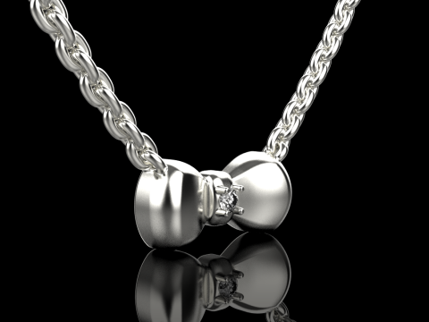 Bow necklace model 885 3D 프린트 모델