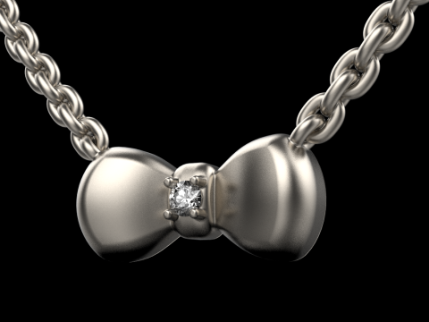 Bow necklace model 885 3D 프린트 모델