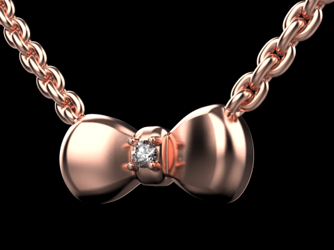 Bow necklace model 885 3D 프린트 모델