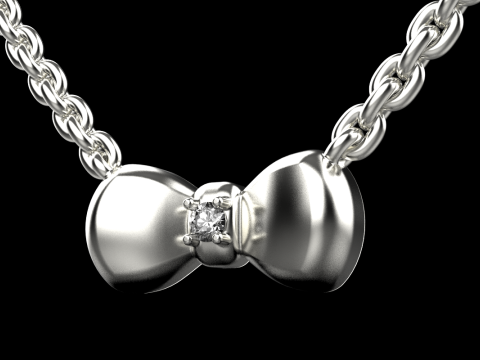 Bow necklace model 885 3D 프린트 모델