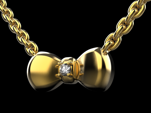 Bow necklace model 885 3D 프린트 모델