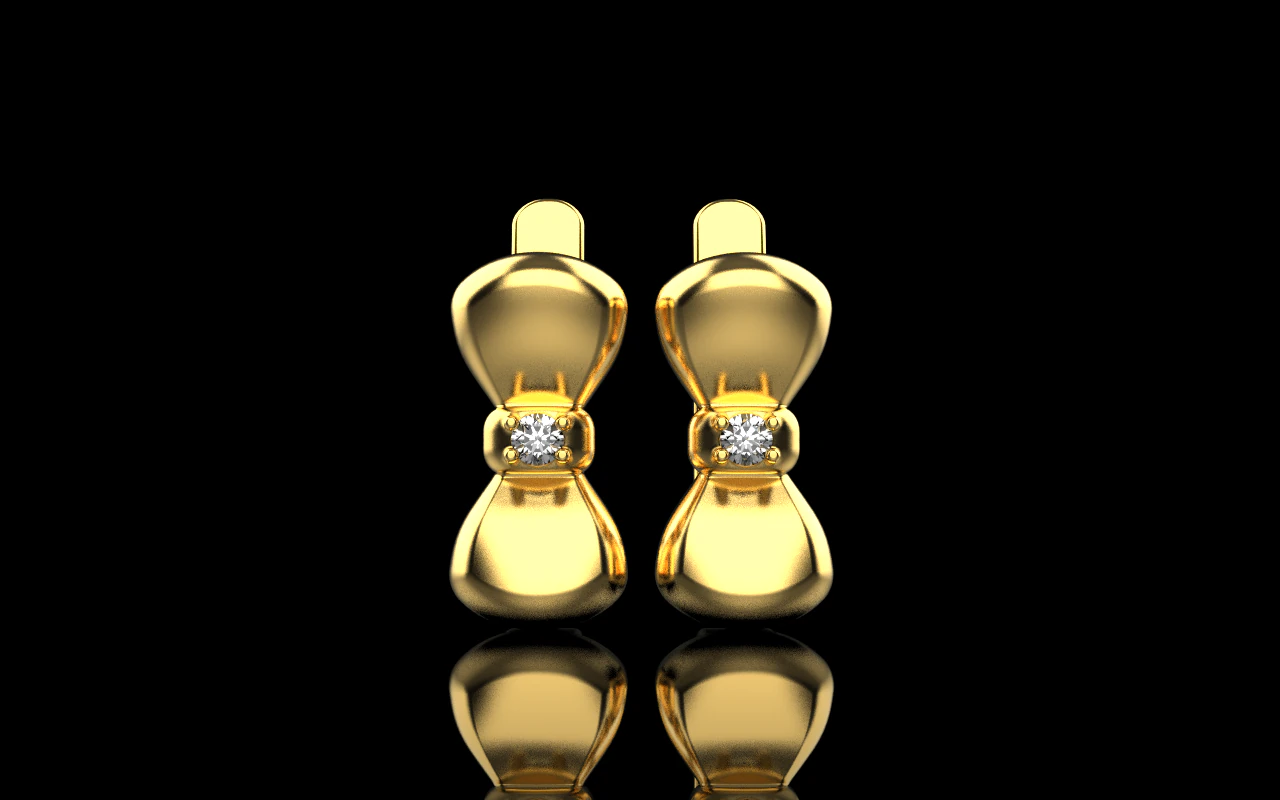Bow earring model 883 3D Print Model .c4d .max .obj .3ds .fbx .stl .blend 
