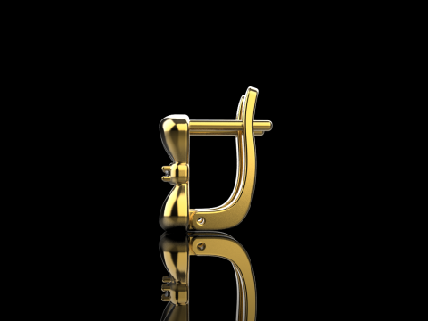 Bow earring model 883 3Dプリントモデル