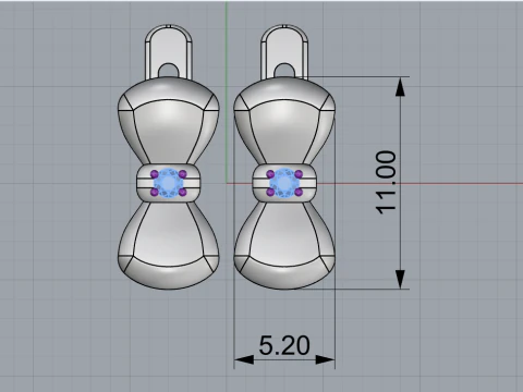 Bow earring model 883 3D Print Model