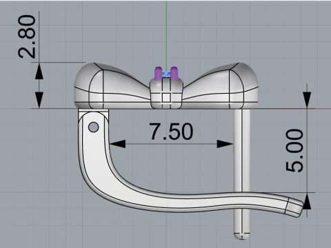 Bow earring model 883 3D Print Model