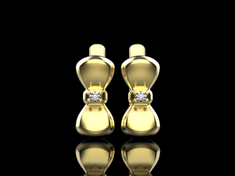 Bow earring model 883 3Dプリントモデル