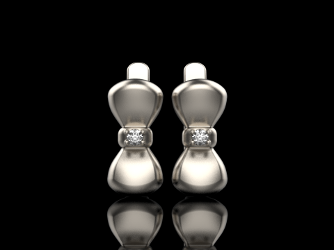 Bow earring model 883 3Dプリントモデル