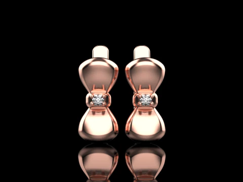 Bow earring model 883 3D Print Model