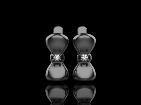 Bow earring model 883 3Dプリントモデル