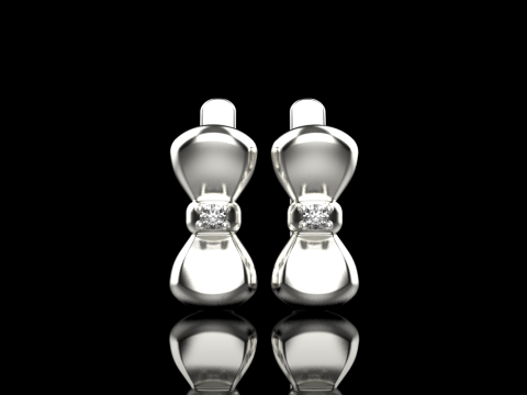 Bow earring model 883 3Dプリントモデル