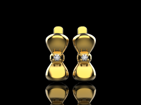 Bow earring model 883 3Dプリントモデル