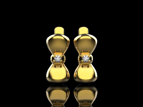 Bow earring model 883 3D Print Model