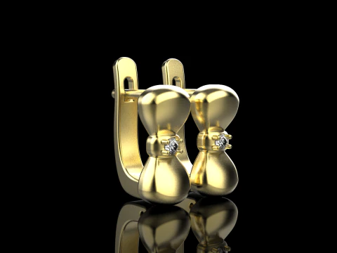Bow earring model 883 3D Print Model